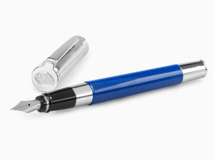 Aurora TU Fountain Pen, Resin, Chrome Trim, Blue, T11CB