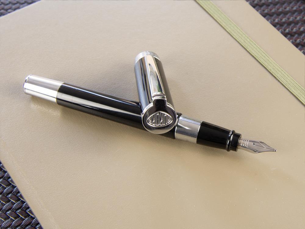 Aurora TU Fountain Pen - Black Resin - Chromed - T11N