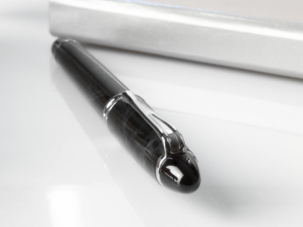 Aurora Ipsilon Fountain Pen, Grey resin, Chrome trim, b13CG