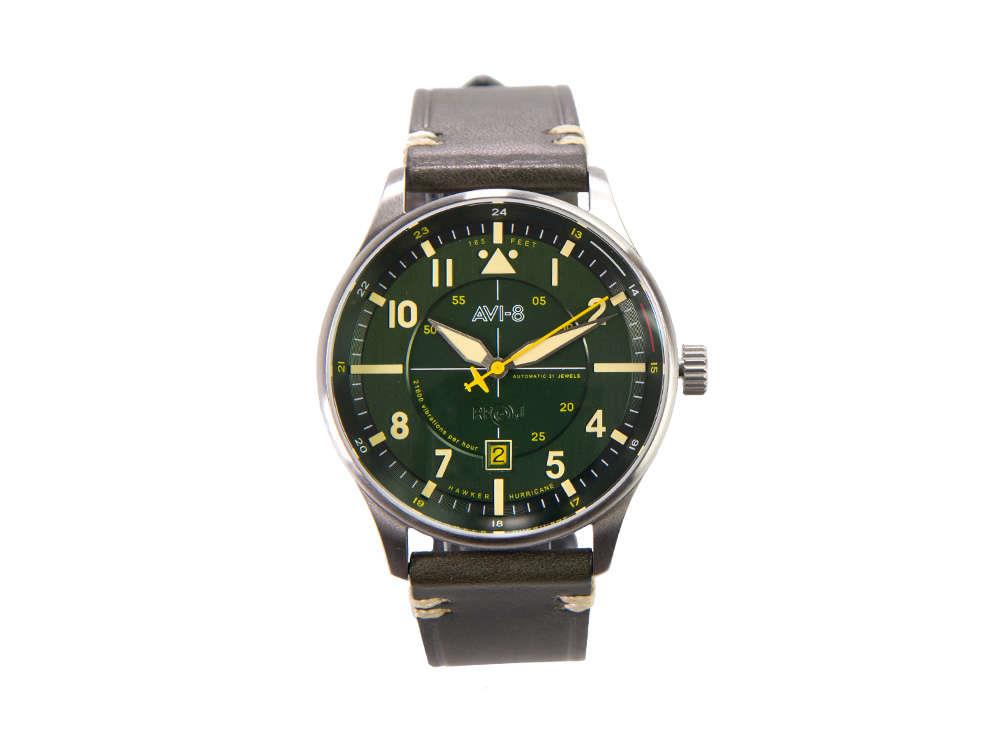 AVI-8 Hawker Hurricane Kent Hampshire Automatic Watch, Green, 43 mm, AV-4094-03