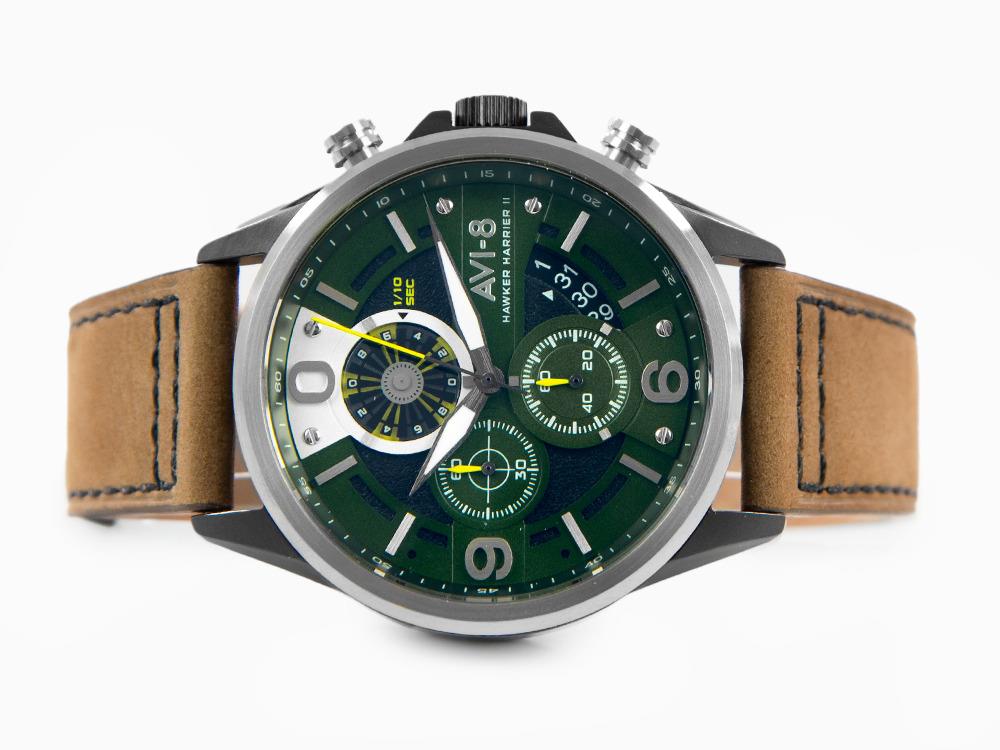 AVI 8 Hawker Harrier II Turbine Edition Quartz Watch Green 45 mm