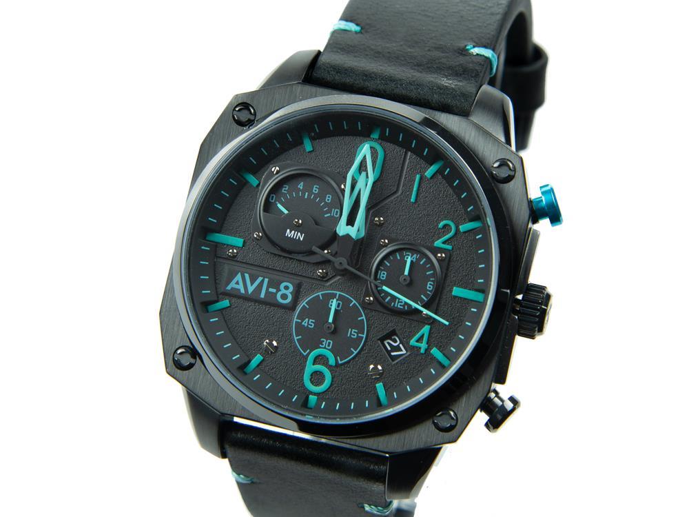 AVI-8 Hawker Hunter Retrograde Edition Quartz Watch, Black, 45 mm, AV-4052-05