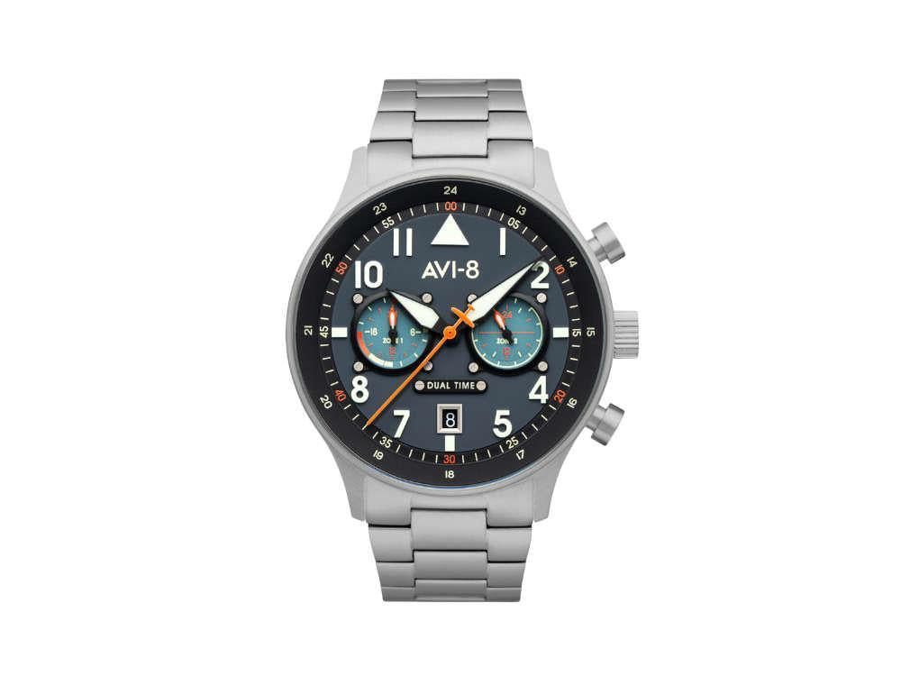 AVI-8 Hawker Hurricane Carey Dual Time Gutersloh Quartz Watch, 43 mm, AV-4088-22