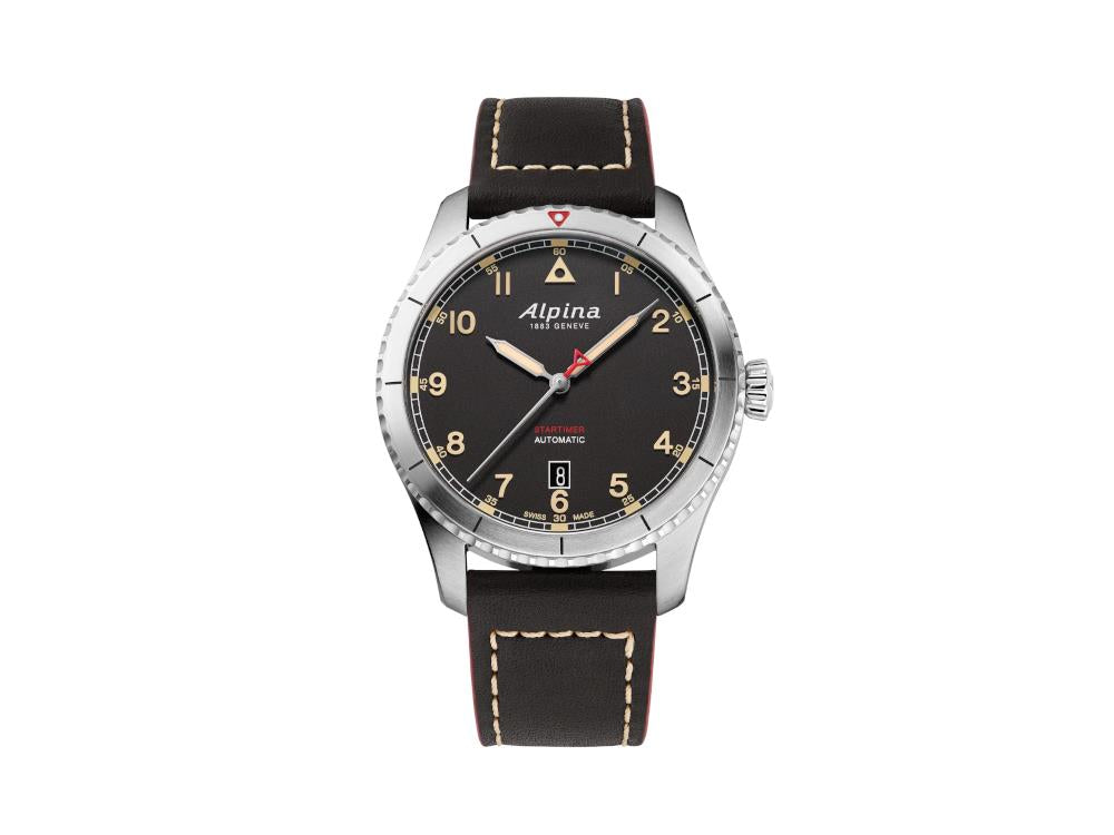 Alpina Startimer Pilot Automatic Watch,41 mm, Black, Day, AL-525BBG4S26