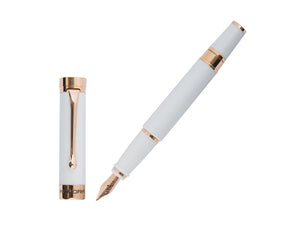 Aurora EDO Fountain Pen, Resin, 14K Rose gold, White, O11-W