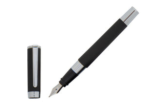 Aurora TU Fountain Pen - Matte Black Resin - Chromed - T10N