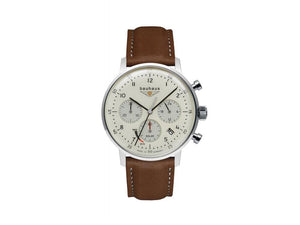 Bauhaus Solar Chronograph Quartz Watch, Beige, 41 mm, Day, 2086-5