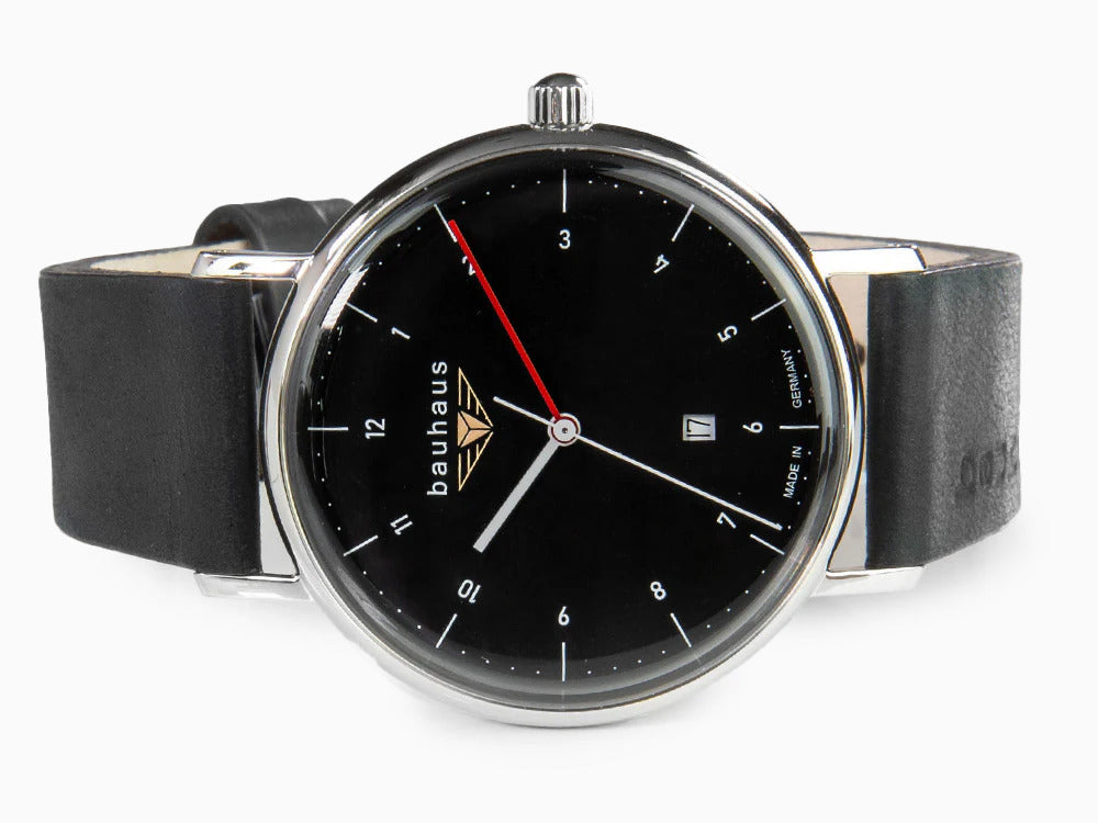 Bauhaus Quartz Watch, Black, 41 mm, Day, 2140-2