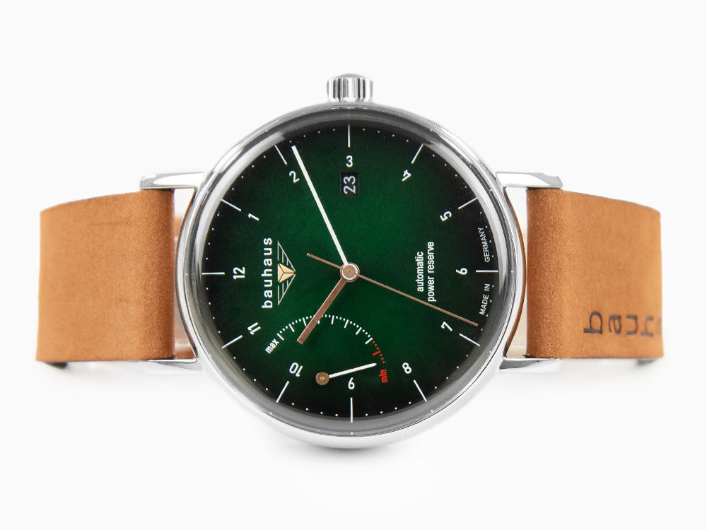 Bauhaus Automatic Watch, Green, 41 mm, Day, 2160-4