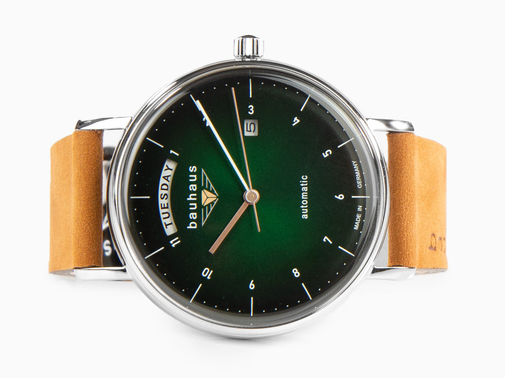 Bauhaus Automatic Watch, Green, 41 mm, Day and date, 2162-4