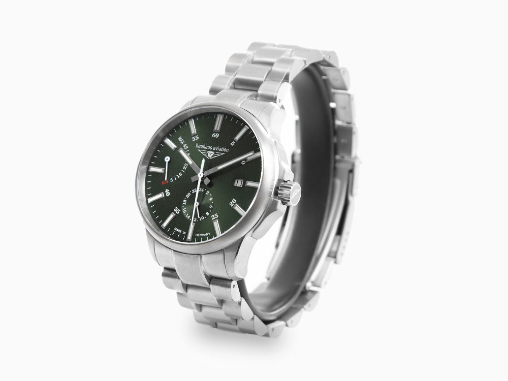 Bauhaus Aviation Automatic Watch, Titanium, Green, 42 mm, Day, 2860M-4