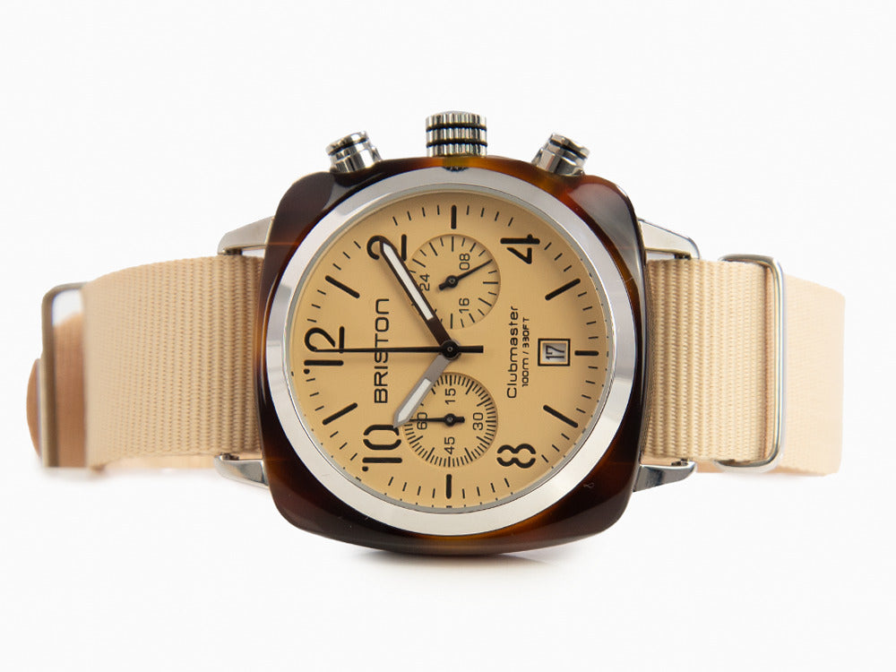 Briston Clubmaster Classic Terracotta Watch, Beige, 40 mm, 20140.SA.T.39.NTV