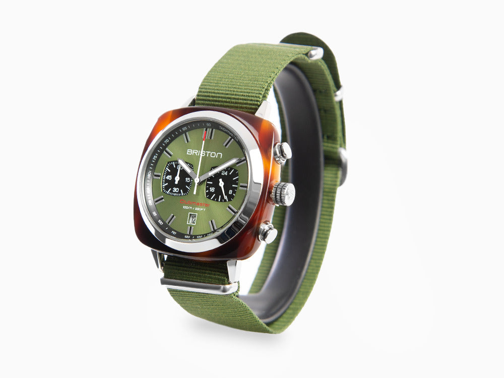 Briston Clubmaster Sport Quartz Watch, Green, 42 mm, 20142.SA.TS.26.NOL