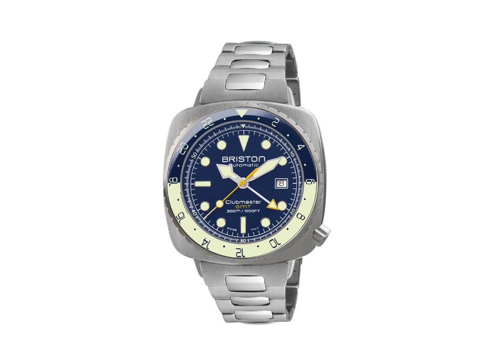 Briston Clubmaster Diver Pro GMT Automatic Watch, Steel, LE 24844.S.GP.15.SB