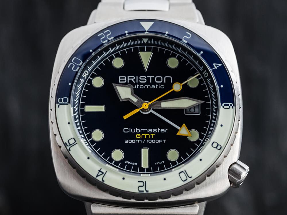 Briston Clubmaster Diver Pro GMT Automatic Watch, Steel, LE 24844.S.GP.15.SB