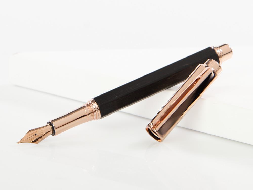 Caran d´Ache Varius Ebony Fountain Pen, PVD Rose Gold, Brown, 4490.142