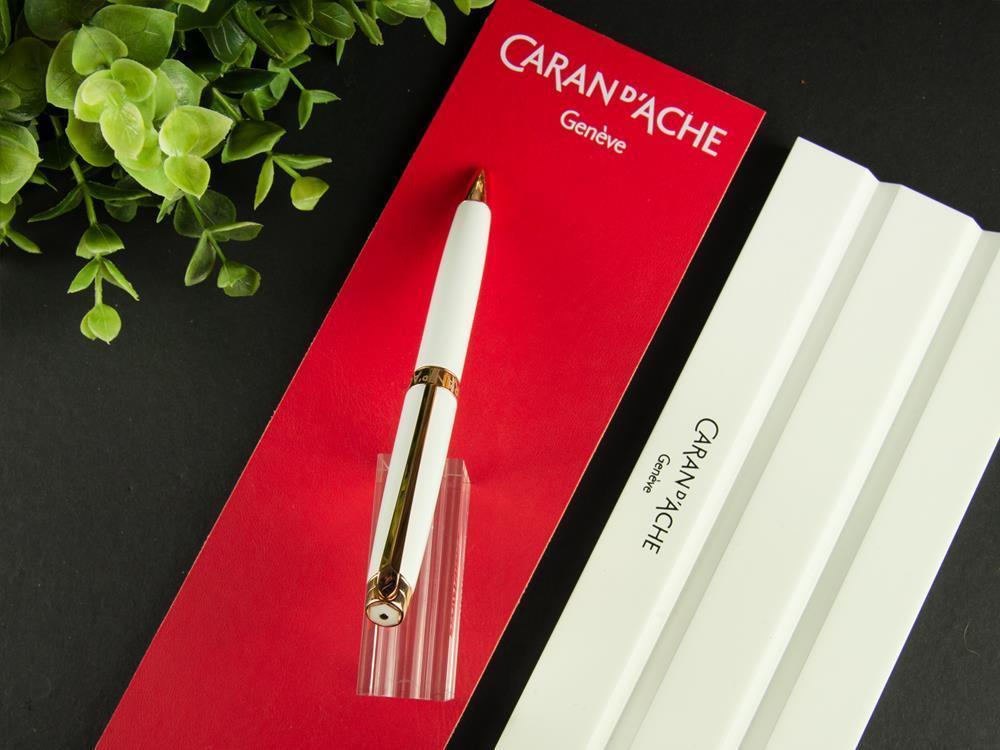 Caran d´Ache Léman Slim White Rosegold Ballpoint pen, Lacquer, White, 4781.001