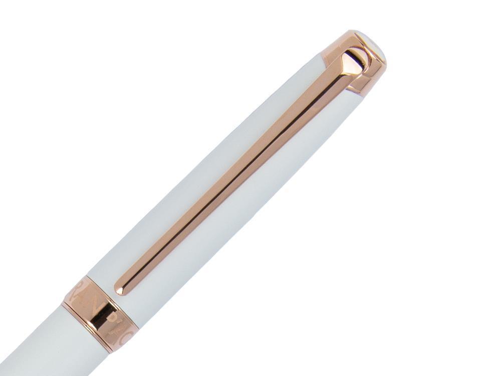 Caran d´Ache Léman Slim White Rosegold Ballpoint pen, Lacquer, White, 4781.001