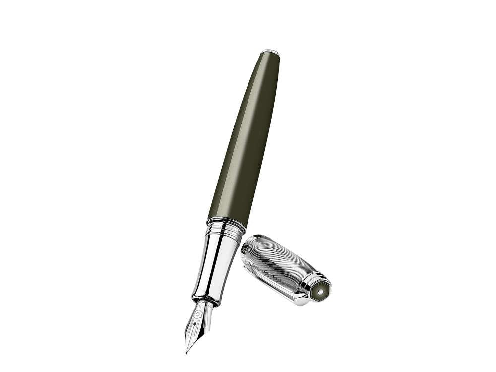 Caran d'Ache Léman Terre d’Ombre Fountain Pen, Lacquer, Green, 4799.016