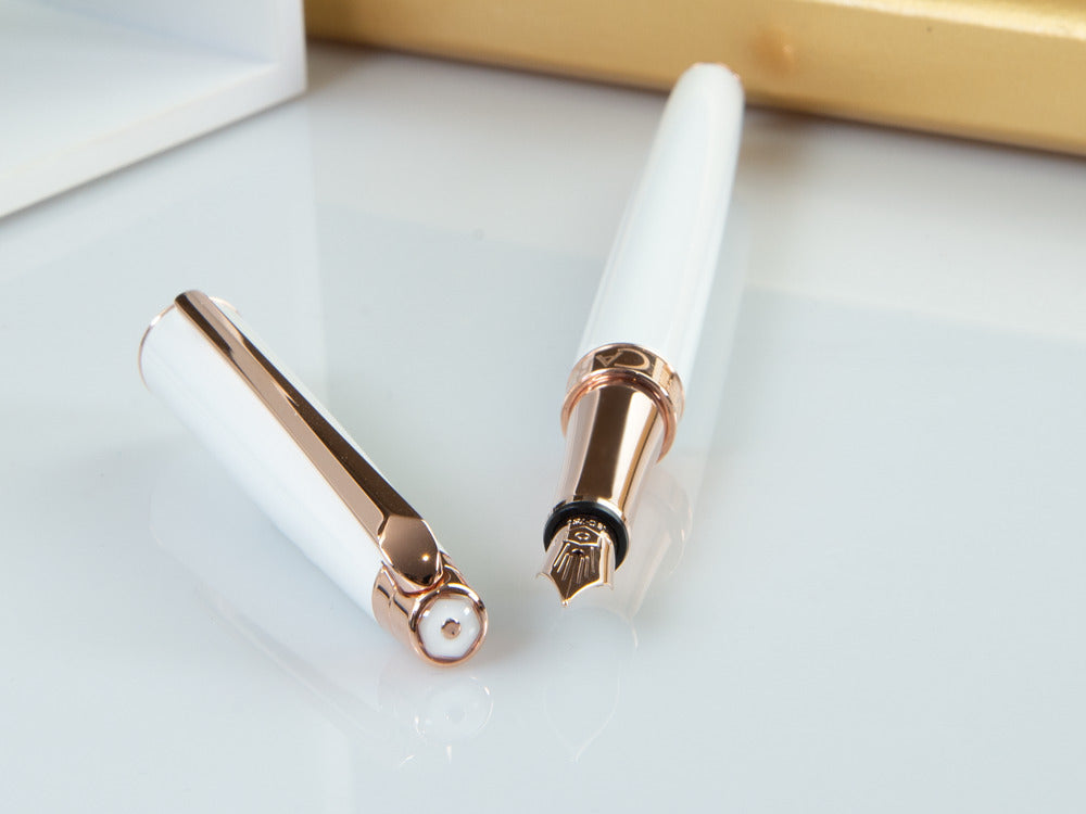 Caran d´Ache Léman Slim White Rosegold Fountain Pen, White, C4791.001