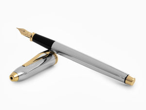 Cross Townsend Fountain Pen, Chrome, Silver, Polished, 23K Gold plated