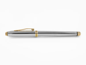 Cross Townsend Fountain Pen, Chrome, Silver, Polished, 23K Gold plated