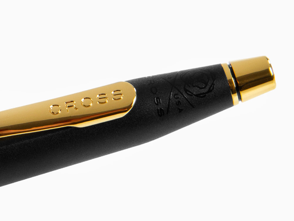 Cross Classic Century Ballpoint pen, 23K Gold Trim, Black, 2502