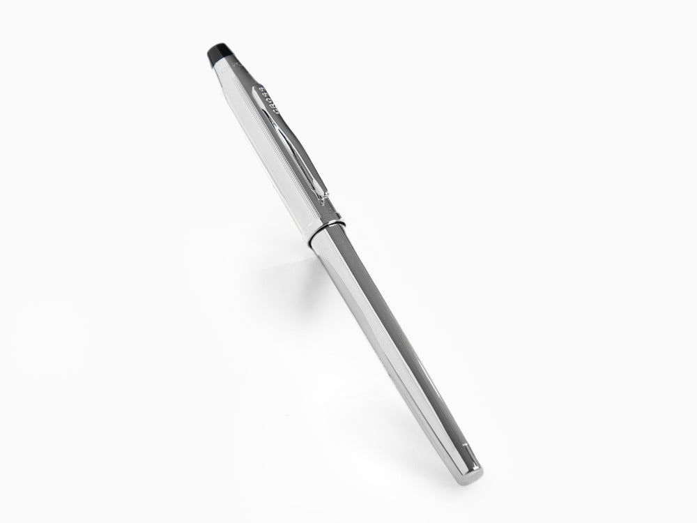 Cross Century II Fountain Pen, Chrome, Silver, Chrome Trim, Ribbed