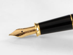 Cross Townsend Fountain Pen, Lacquer, Black, 23K Gold Trim, Polished