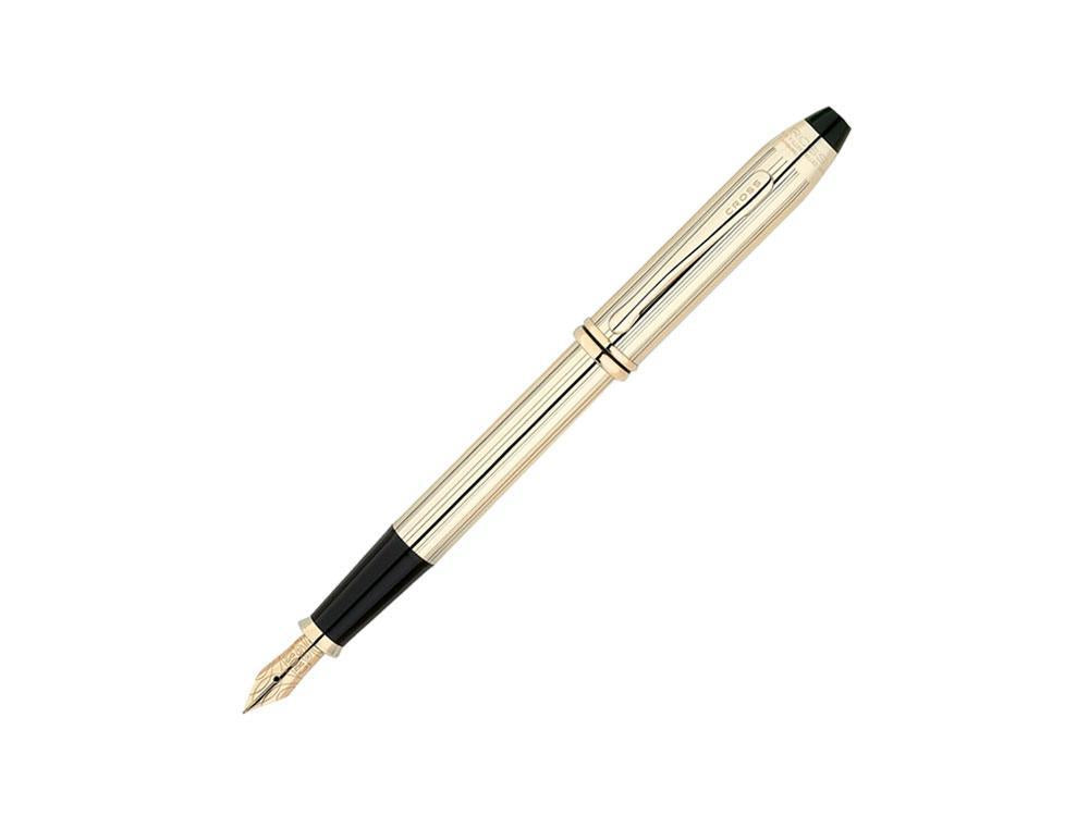 Cross Townsend Fountain Pen, 10K Gold Filled, Gold, Polished, Resin