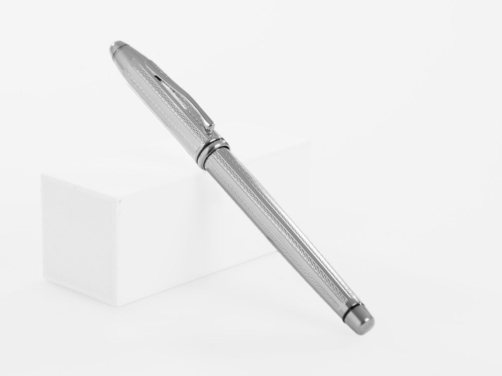 Cross Townsend Fountain Pen, Platinum, Silver, Polished, Resin, AT0046-1