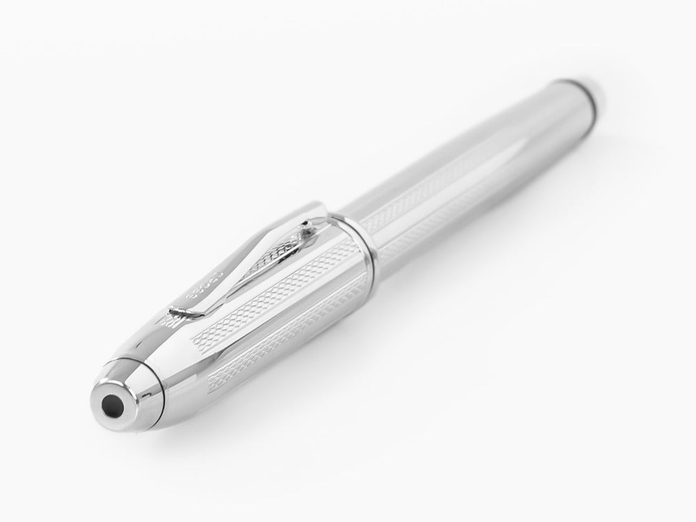 Cross Townsend Fountain Pen, Platinum, Silver, Polished, Resin, AT0046-1