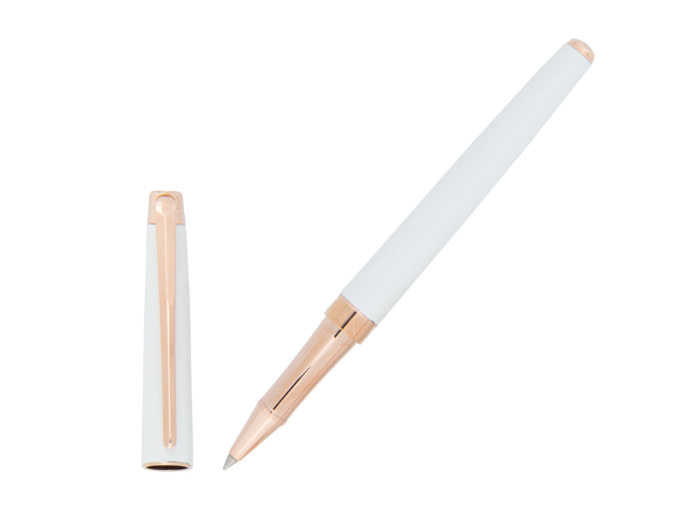 Caran d´Ache Léman Slim White Rosegold Rollerball pen, Lacquer, White, 4771.001