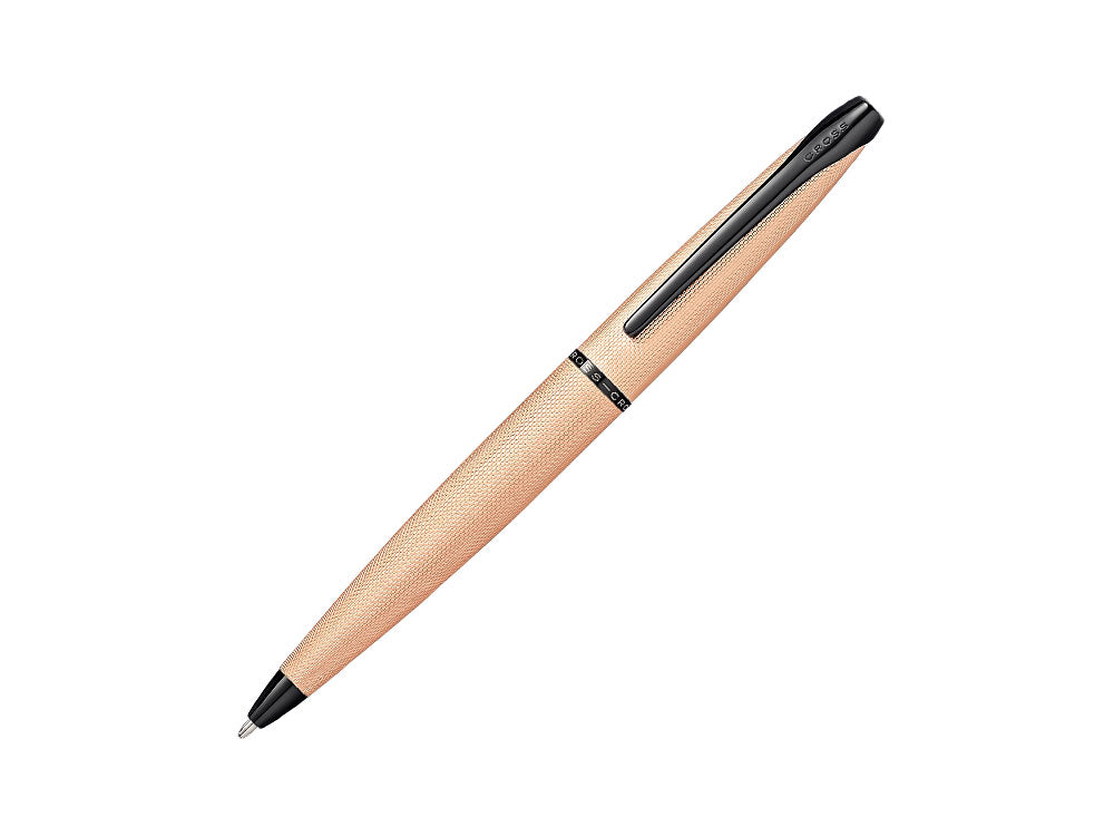 Cross ATX Ballpoint pen, Rose Gold PVD , Pink, Brushed, Black PVD Trims, 882-42