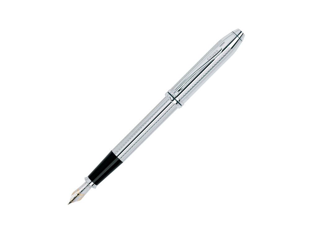 Cross Townsend Fountain Pen, Platinum, Silver, Polished, Resin, AT0046-1