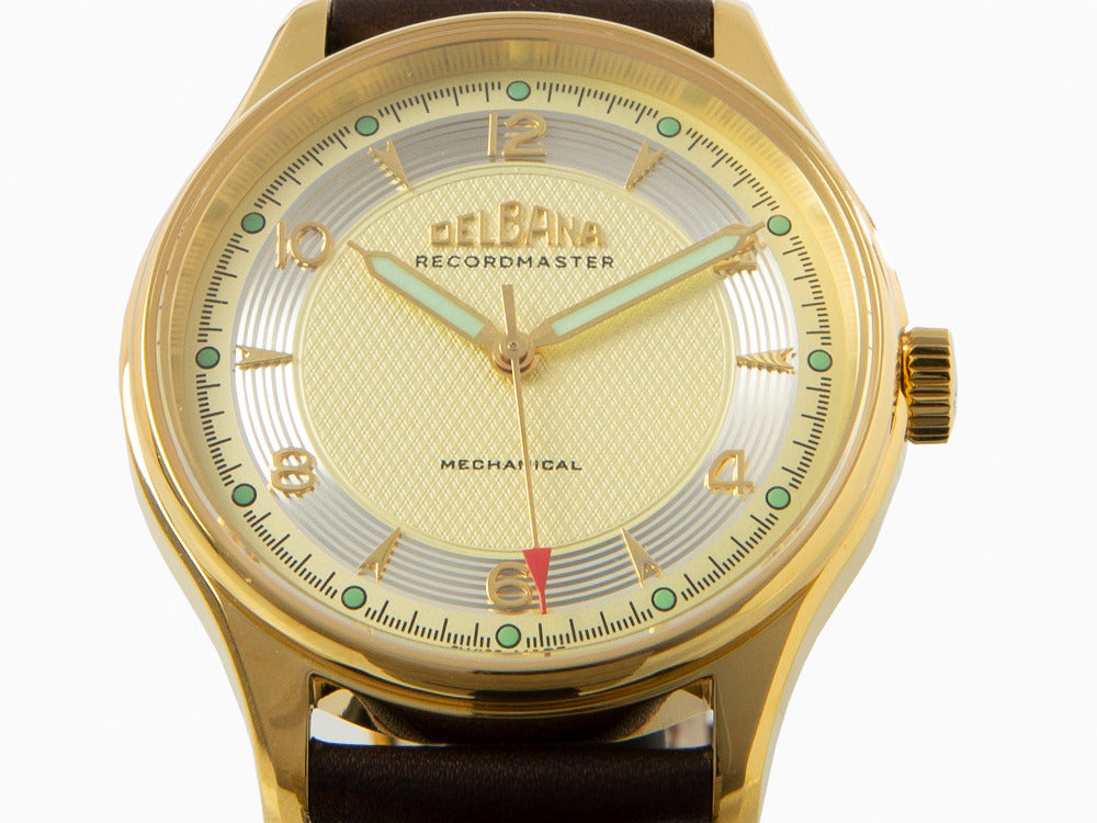 Delbana Recordmaster Mechanical Watch, PVD, golden, 40 mm, 42601.748.6.024