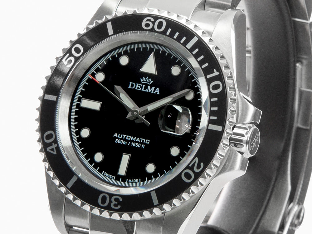 Delma Diver Commodore Automatic Watch, Black, 43 mm, 41701.690.6.031