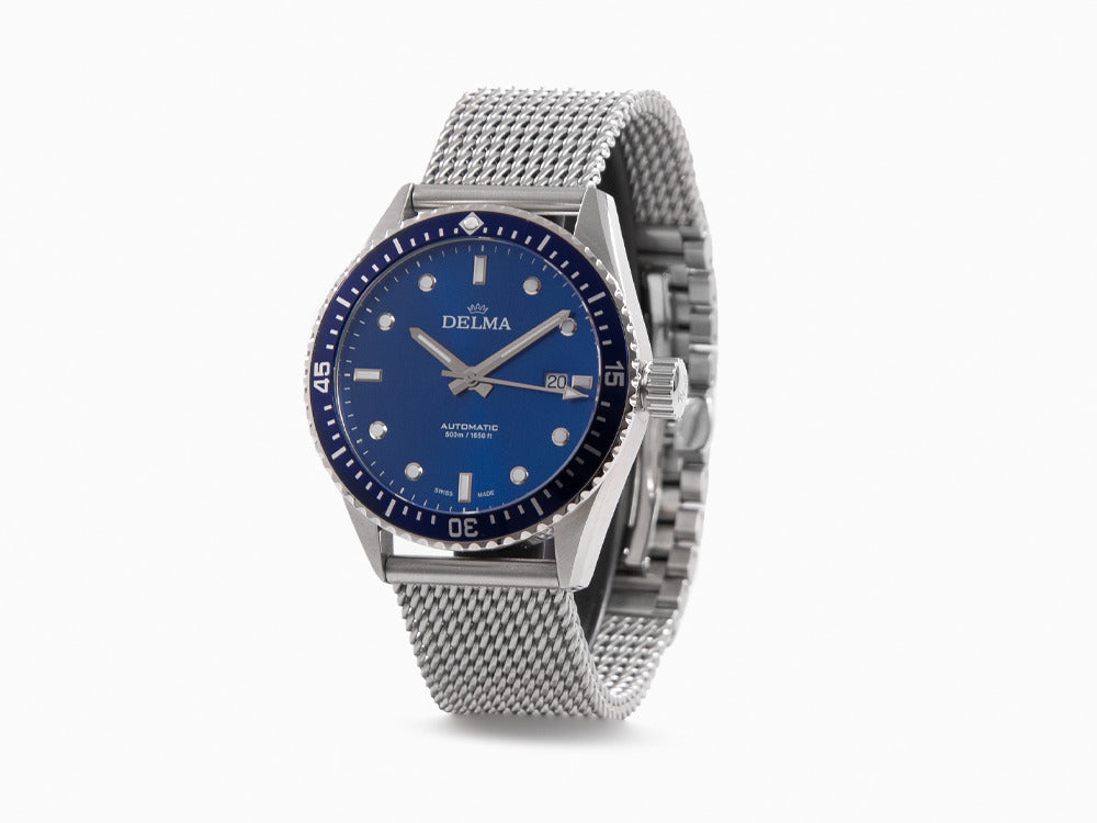 Delma Diver Cayman Automatic Watch, Blue, 42 mm, 41801.706.6.041