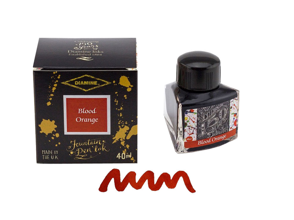 Diamine Ink Bottle, 40ml., Blood Orange, Crystal