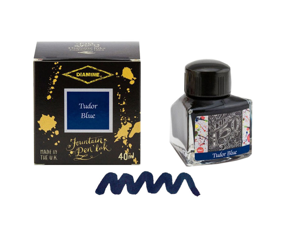 Diamine Ink Bottle, 40ml., Tudor Blue, Crystal