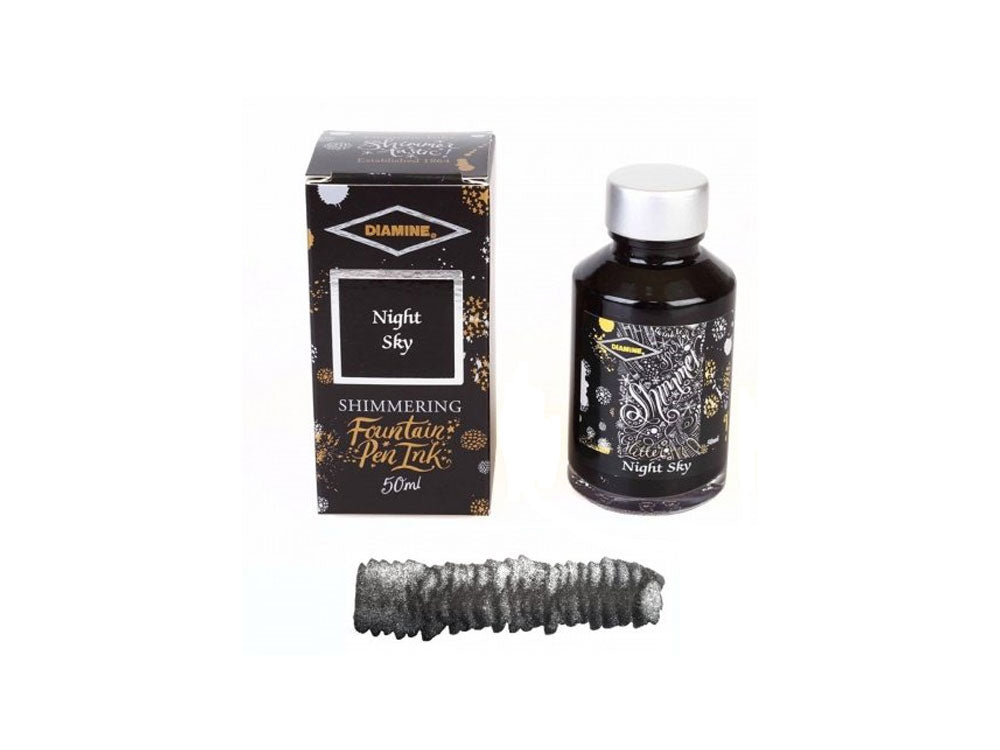 Diamine Shimmering Night Sky Ink Bottle, 50ml, Crystal