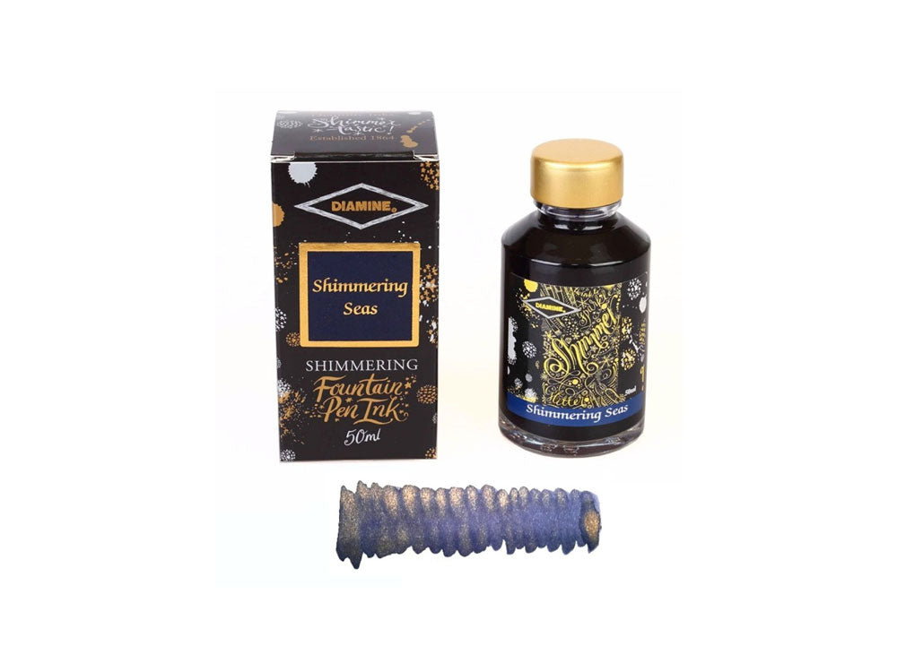 Diamine Shimmering Seas Ink Bottle, 50ml, Crystal