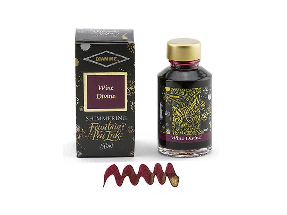 Diamine Shimmering Wine Divine Ink Bottle, 50ml., Crystal