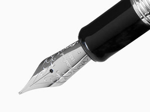 Esterbrook Estie Oversize Ebony Fountain Pen, Black, Chrome Trim, E166