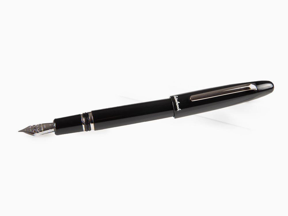 Esterbrook Estie Ebony Fountain Pen, Black Resin, Chrome Trim, E106