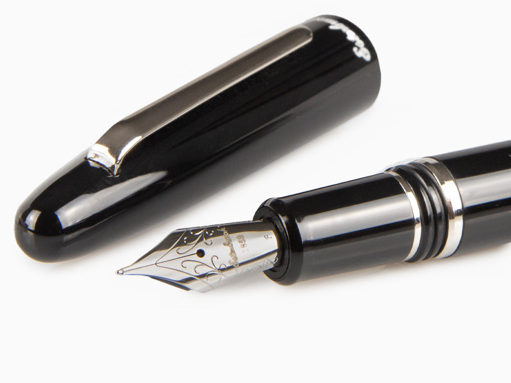 Esterbrook Estie Ebony Fountain Pen, Black Resin, Chrome Trim, E106