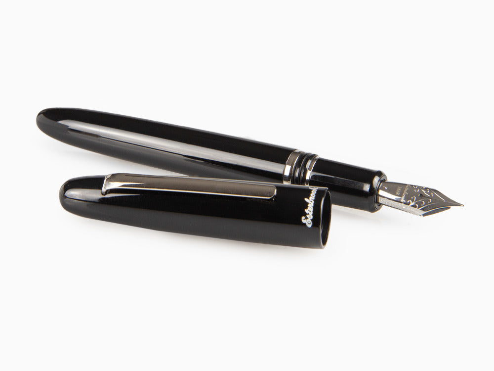 Esterbrook Estie Ebony Fountain Pen, Black Resin, Chrome Trim, E106