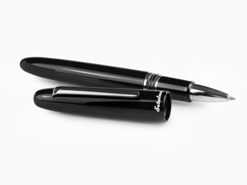 Esterbrook Estie Ebony Rollerball pen, Black Resin, Chrome Trim, E107