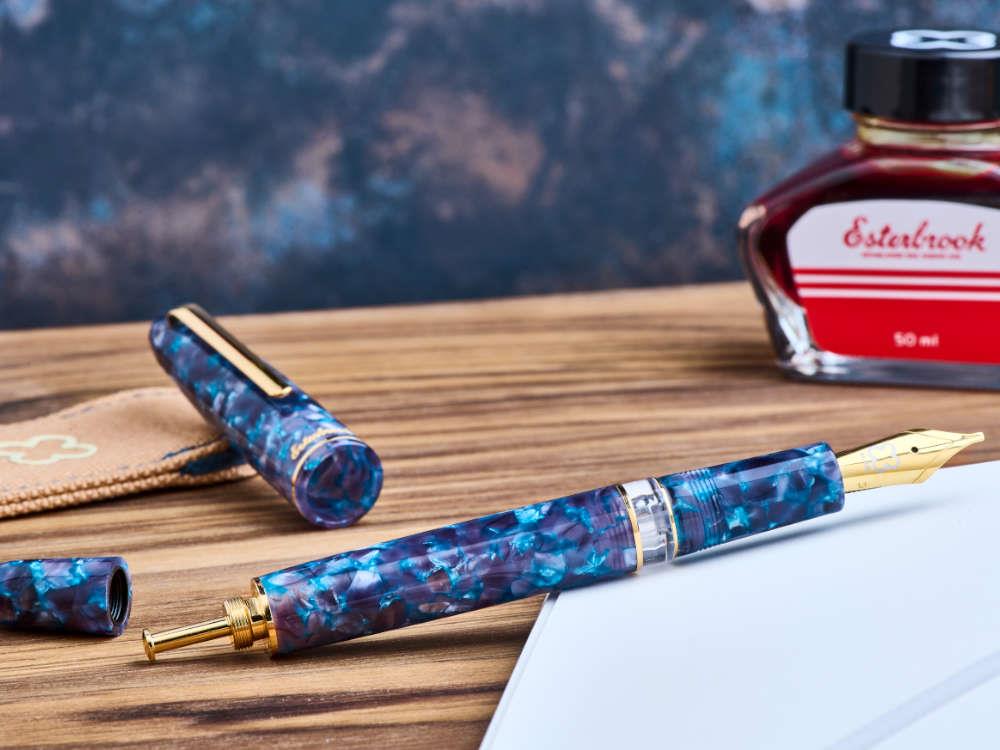 Esterbrook Estie Blue Moon Fountain Pen, Piston, Gold plated, EBM2306