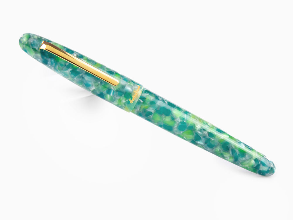 Esterbrook Estie Oversize Sea Glass Fountain Pen, Gold plated, ESG806